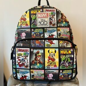 NWOT Loungefly Disney100 Mickey Mouse & Friends Marvel Comics Mini Backpack